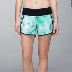 Lululemon Athletica Green Patterned Athletic Shorts